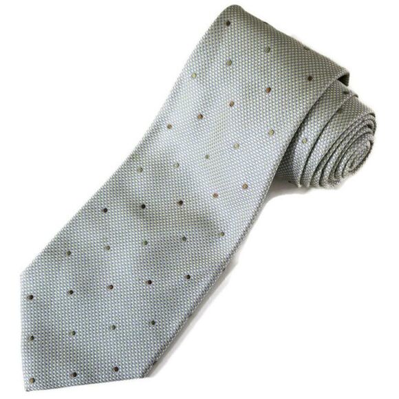 Borrelli Napoli Mens Luxury 7 Fold Gray Yellow Silk Made in Italy Neck Tie - Picture 1 of 10